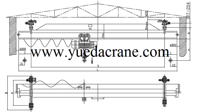 LX model single beam overhead suspension crane